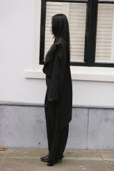 Siyah Drapeli Pelerin Bluz - 6