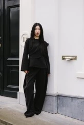 Siyah Drapeli Pelerin Bluz - 2