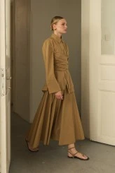 Camel Kuşaklı Poplin Gömlek - 6