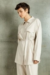 Beige Oversized Shirt - 5