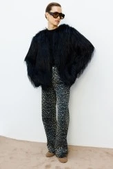 Black Faux Fur Short Coat - 2