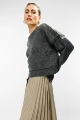 Charcoal Soft Knit Sweater - 1