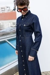 Denim Dress with Stitch Detailing - 3