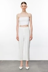 Ecru High Rise Flare Pant - 1