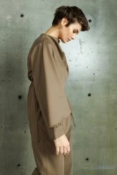 Khaki Drape Neck Design Blouse - 8