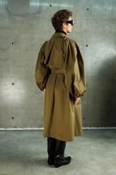 Khaki Limited Balloon Sleeve Trench Coat - 5