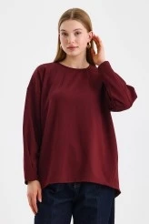 Maroon Sweatshirt with Stitch Detail on the Sleeves - 3