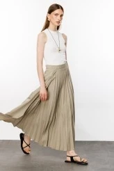 Mink Pleated Detail Skirt - 4