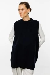 Navy High-Neck Oversized Sweater - 2