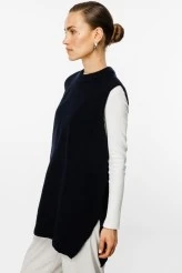 Navy High-Neck Oversized Sweater - 3