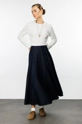 Panelled Denim Skirt - 3