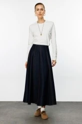 Panelled Denim Skirt - 4