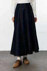 Panelled Denim Skirt - 5