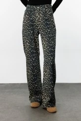 Patterned wide-leg gabardine trousers - 2