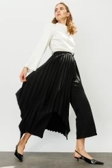 Pleated Asymmetrical Skirt - 1