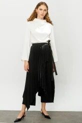 Pleated Asymmetrical Skirt - 4