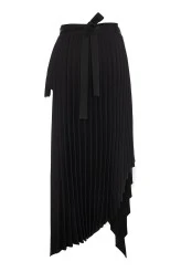 Pleated Asymmetrical Skirt - 2