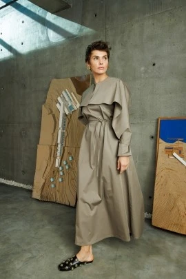 Vizon Aller Detaylı Elbise - KUAD