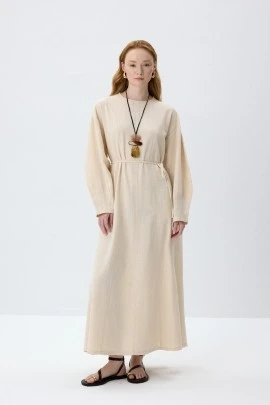 Naturel Doğal Dokulu Elbise - KUAD