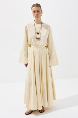 Tereyağ Volanlı Pamuk Etek - KUAD