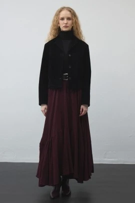 Black Fringed Suede Jacket - KUAD