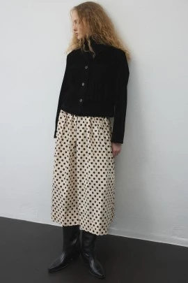 Poplin Puantiye Desenli Etek - KUAD