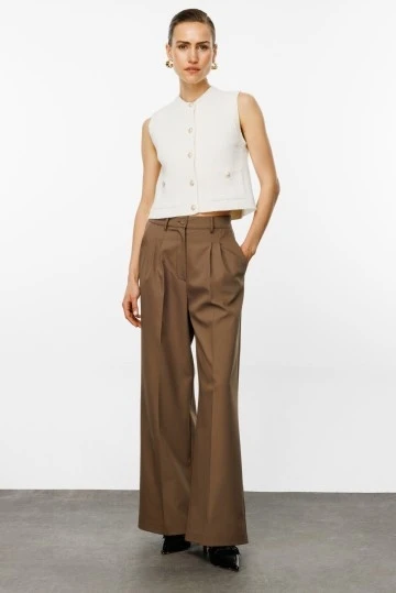 Haki Pilili Palazzo Pantolon - 