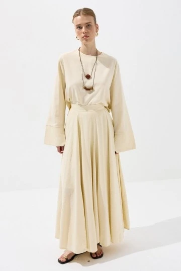 Butter Flounced Cotton Skirt - KUAD