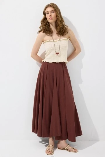 Copper Flounced Cotton Skirt - KUAD (1)