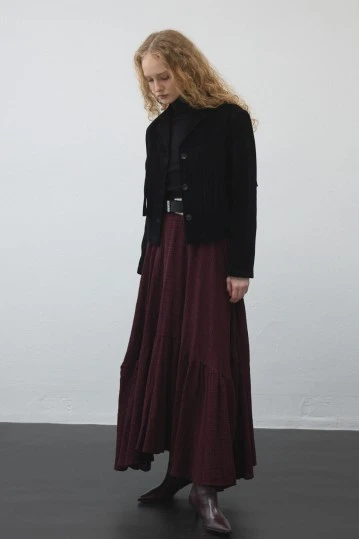 Black Fringed Suede Jacket - KUAD (1)