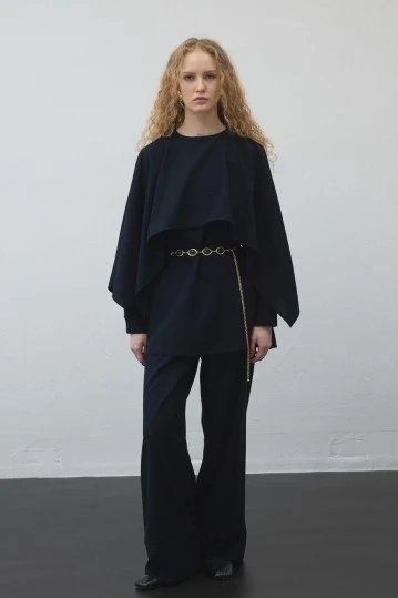 Navy Blue Cape Tunic - KUAD (1)