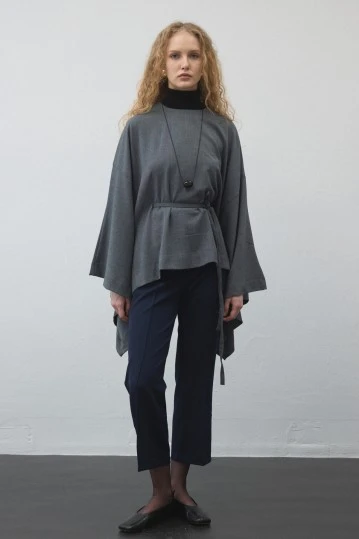 Navy Blue High Rise Flare Pant - KUAD (1)