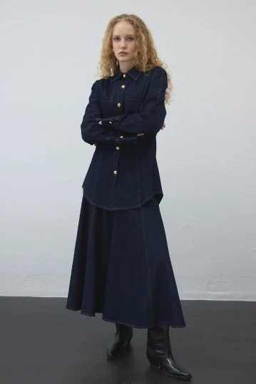 Panelled Denim Skirt - KUAD (1)