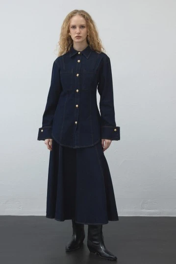 Denim Jacket with Stitch Detailing - KUAD (1)