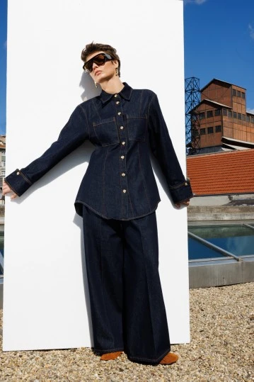 Denim Jacket with Stitch Detailing - KUAD