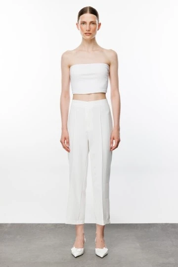Ecru High Rise Flare Pant - KUAD