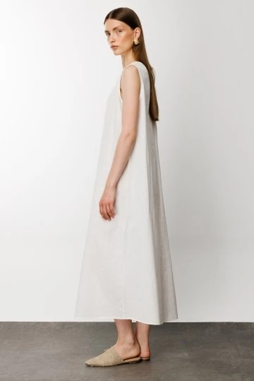 White Cotton-Lined Dress - KUAD (1)