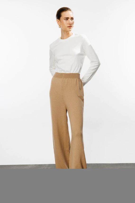 Camel Knit Pants - 3