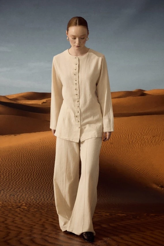 Natural Shirt with Adjustable Waist - 4
