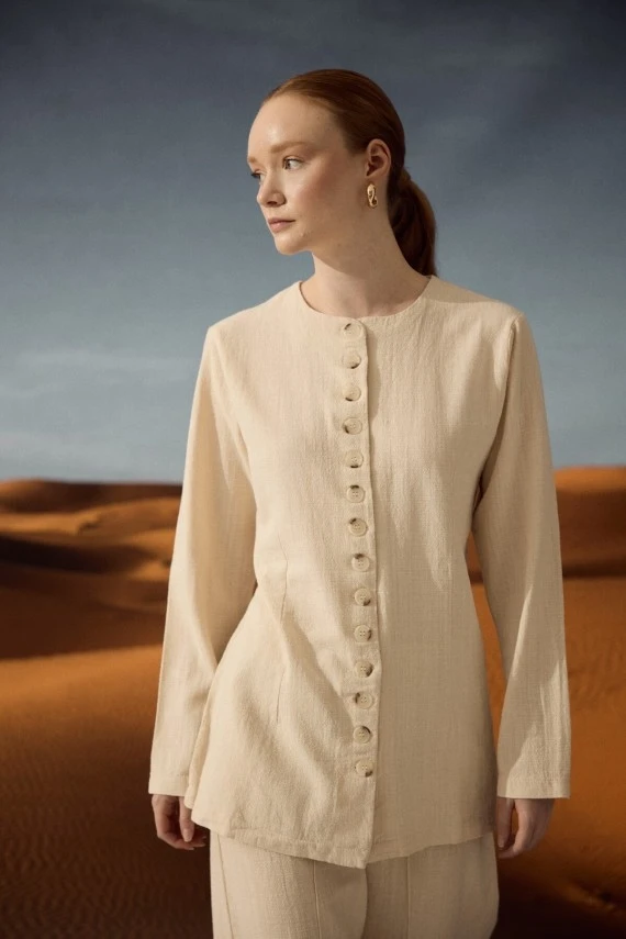 Natural Shirt with Adjustable Waist - 5