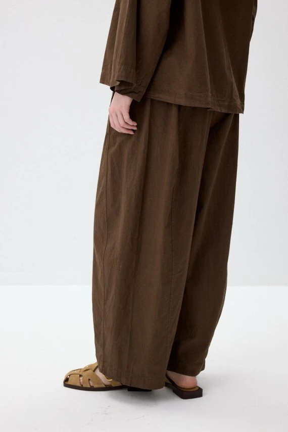 Kahve Oversize Rahat Kesim Pantolonlu Takım - 6