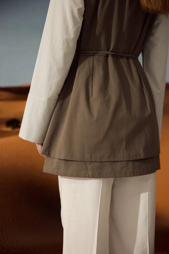 Vizon Gabardin Cepli Kemerli Yelek - 6