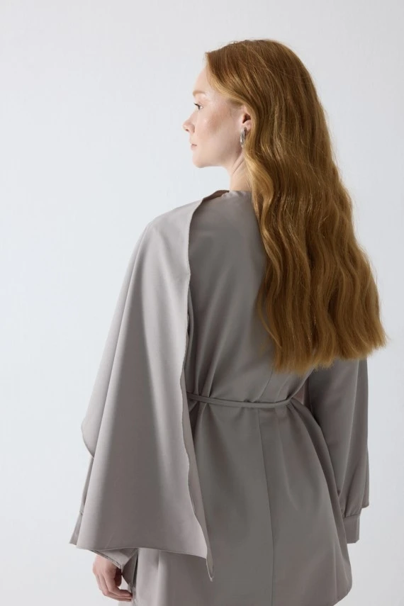 Stone Drape Neck Design Blouse - 9
