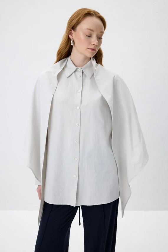 Stone Shirt with Removable Scarf - 2