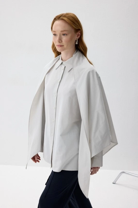 Stone Shirt with Removable Scarf - 1