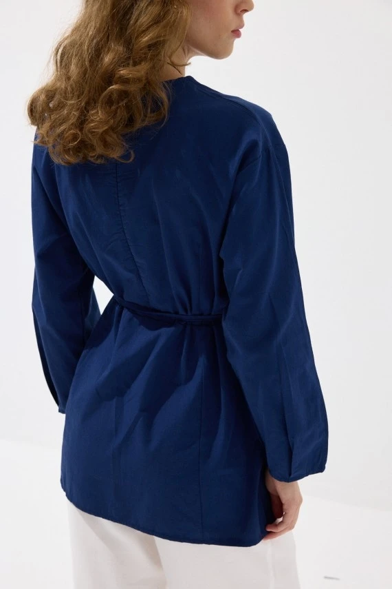 Navy Pleated Basic Tunic - 8