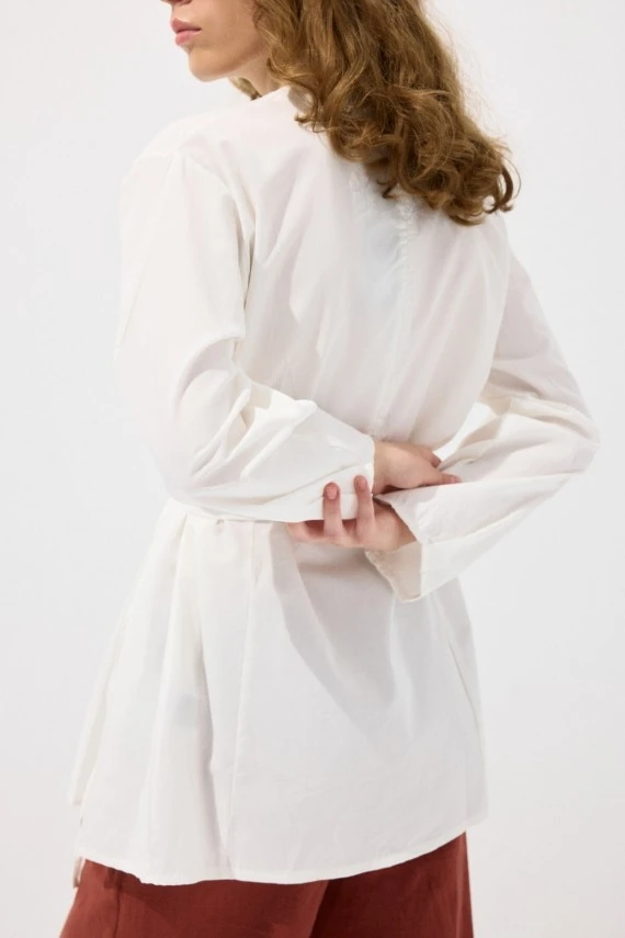 Ecru Pleated Basic Tunic - 8
