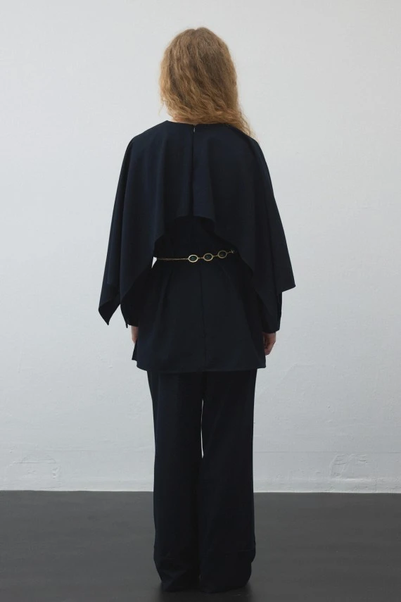 Navy Blue Cape Tunic - 8