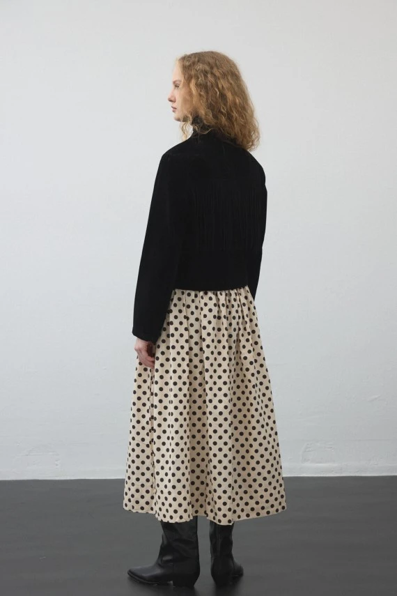 Poplin Polka Dot Skirt - 5