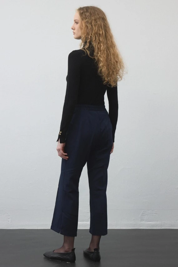 Navy Blue High Rise Flare Pant - 7